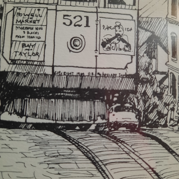 Rare DB MacAusland Cable Car San Francisco California Art Print Vtg Frame 8x12” - Picture 6 of 6